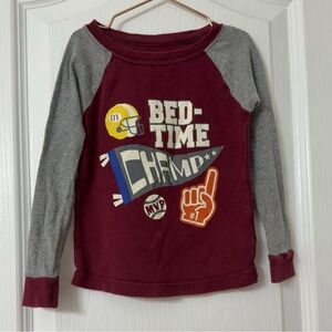 Wonder Nation Sleepwear Toddler Boys Shirt "Bedtime Champ" Long Sleeve Cotton 2T